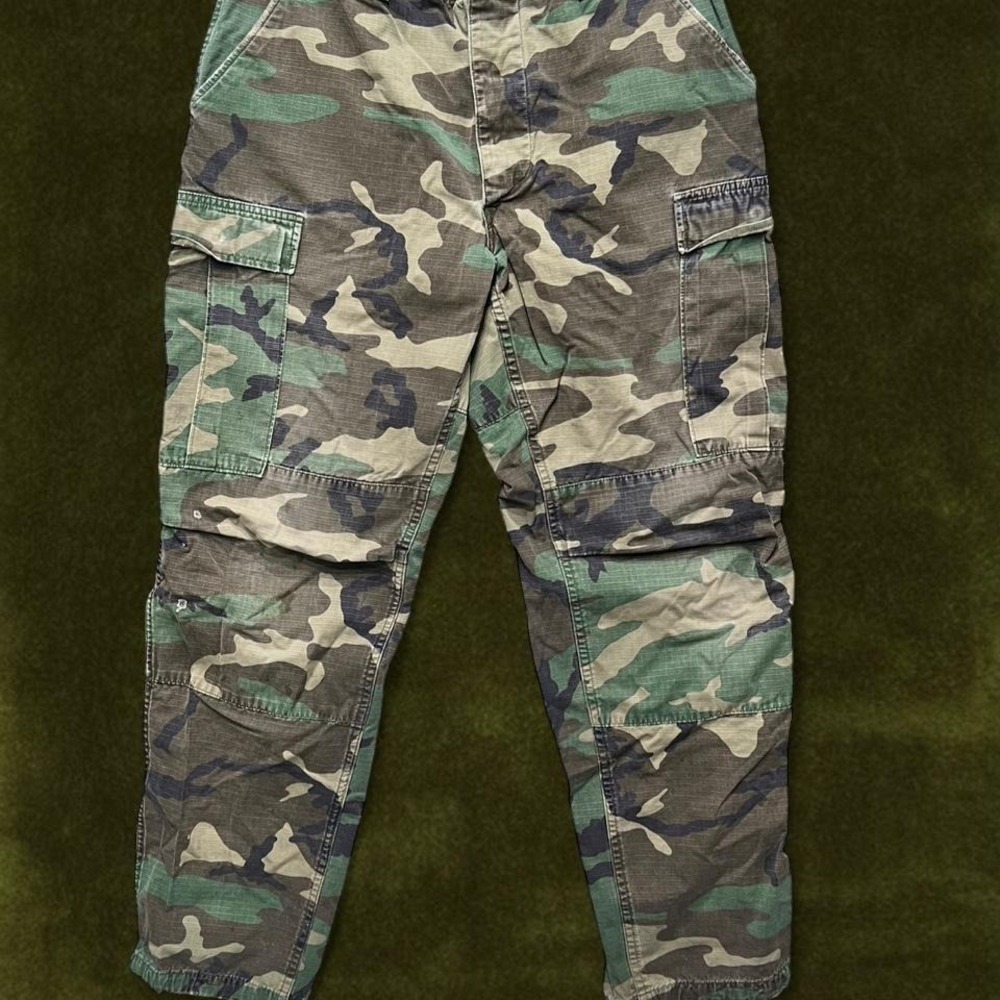 Vintage 80s US Military Woodland Camo BDU Cargo Pants - Modern 32-34